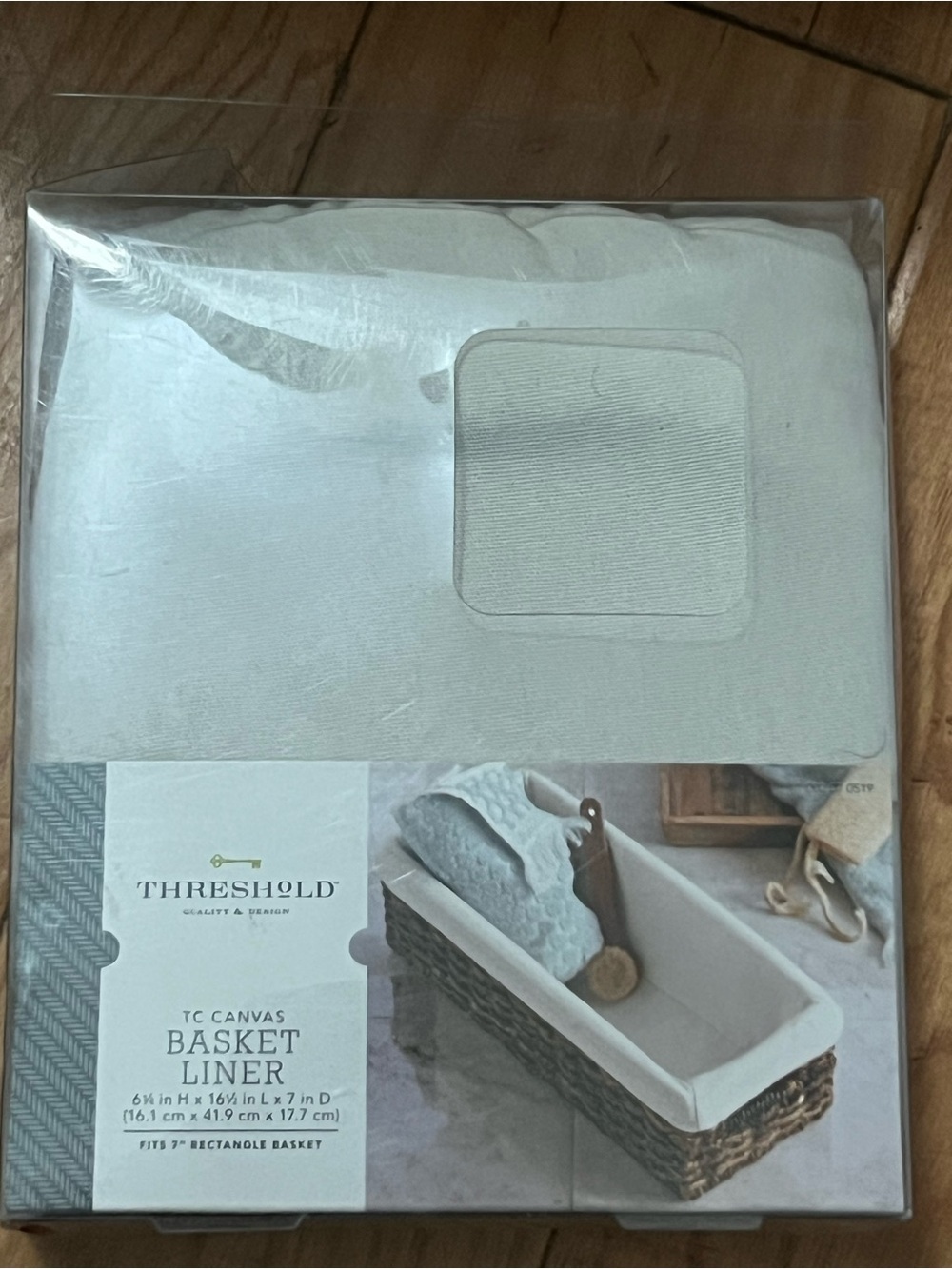 Threshold Canvas Basket Liner in Cream Fits 7” Rectangle Basket